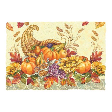 HOFFMASTER 10" x 14" Burnt Edge Fall Bounty Paper Placemats 1000 PK 311119